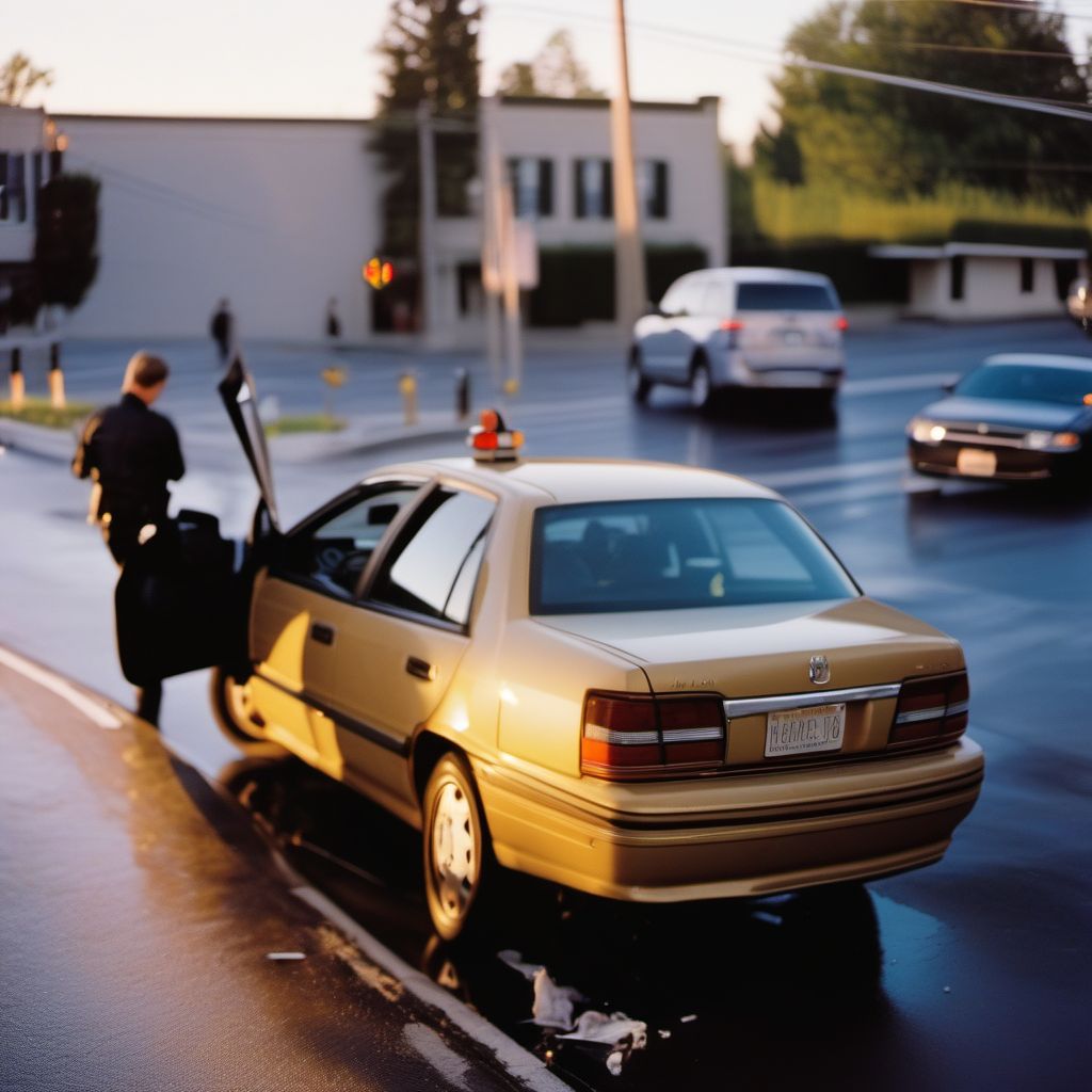 Unspecified car occupant injured in collision with pedestrian or animal in nontraffic accident digital illustration