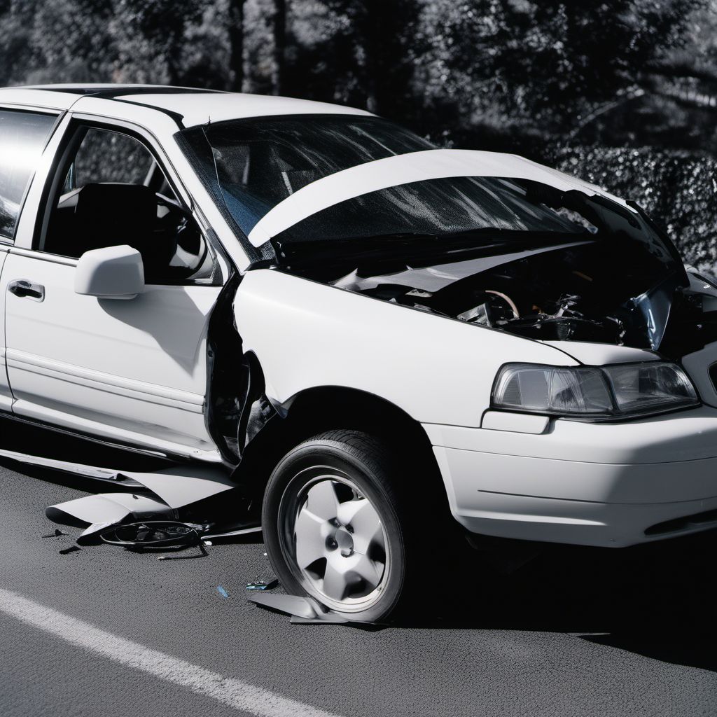 Car occupant injured in collision with other nonmotor vehicle digital illustration