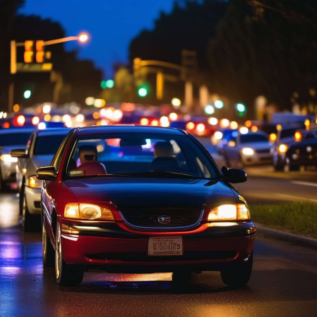 Unspecified car occupant injured in collision with unspecified motor vehicles in traffic accident digital illustration