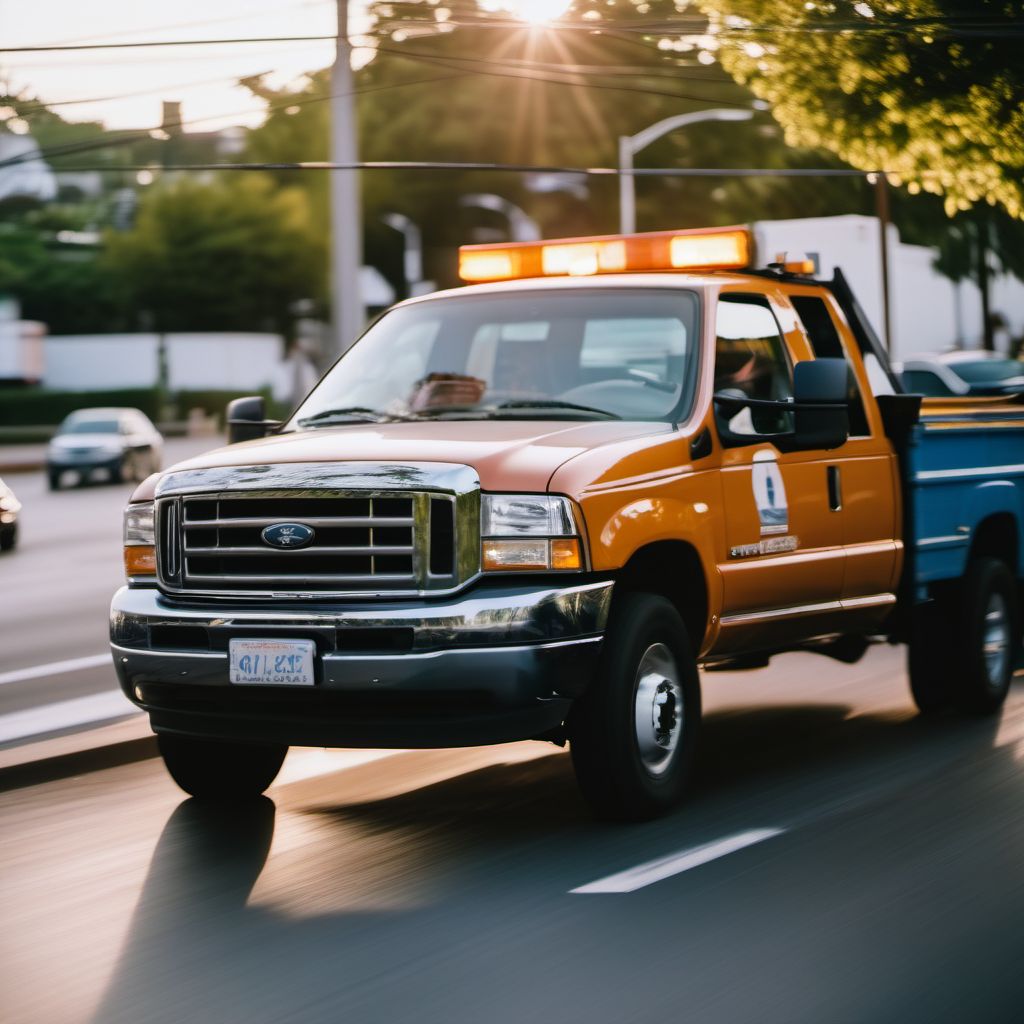 Passenger in pick-up truck or van injured in collision with other nonmotor vehicle in traffic accident digital illustration