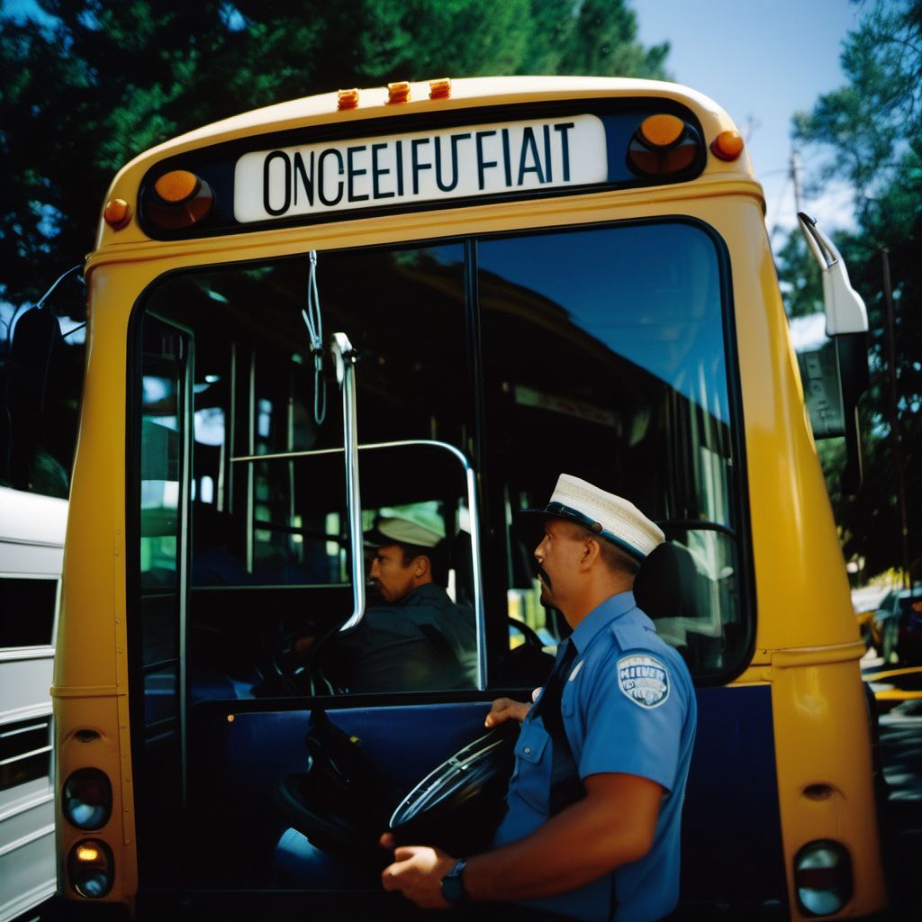 Bus occupant (driver) (passenger) injured in unspecified nontraffic accident digital illustration