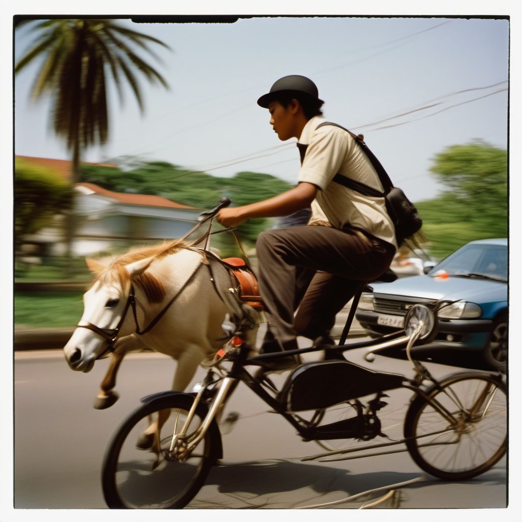 Animal-rider or occupant of animal-drawn vehicle injured in collision with pedal cycle digital illustration