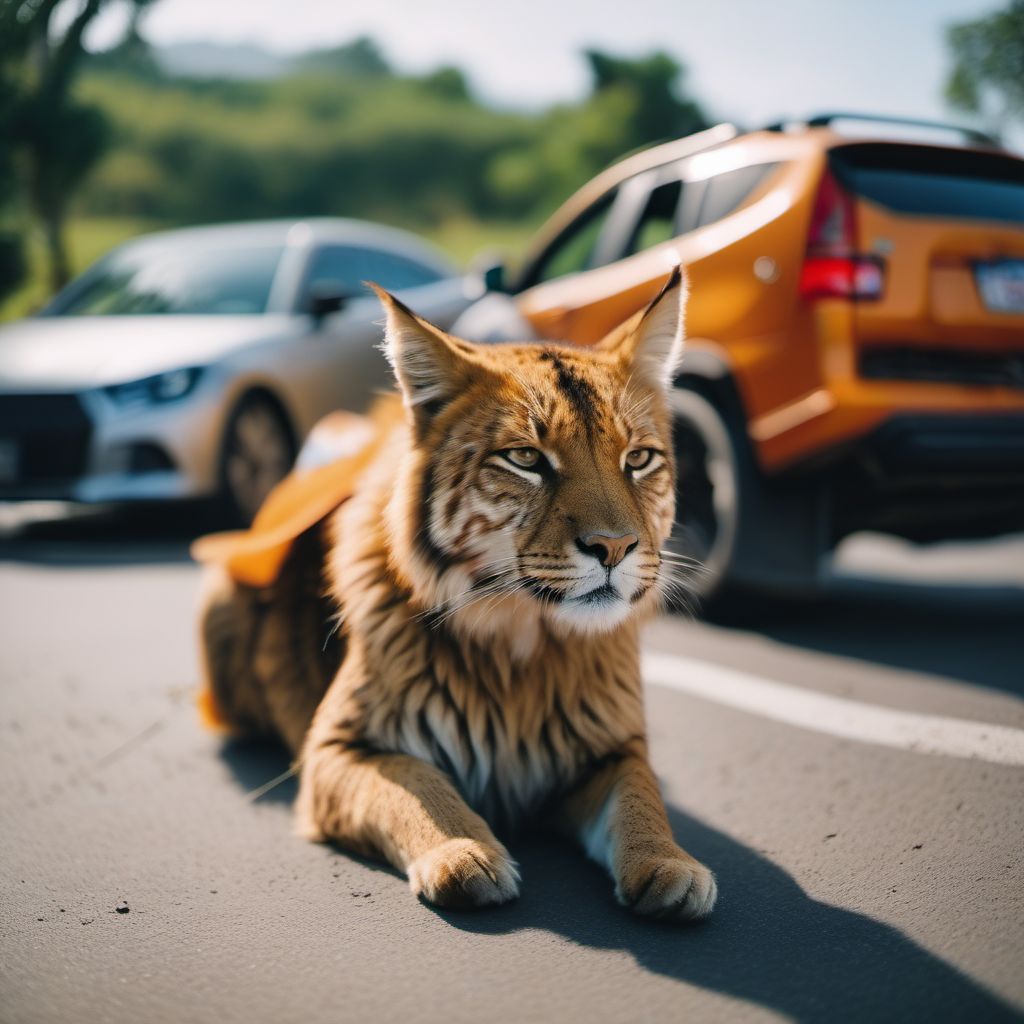 Animal-rider or occupant of animal-drawn vehicle injured in collision with two- or three-wheeled motor vehicle digital illustration