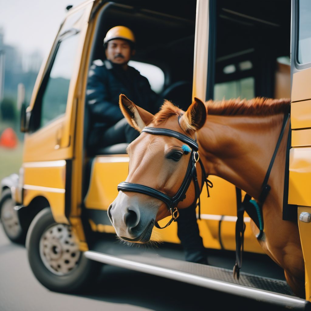 Animal-rider or occupant of animal-drawn vehicle injured in other and unspecified transport accidents digital illustration