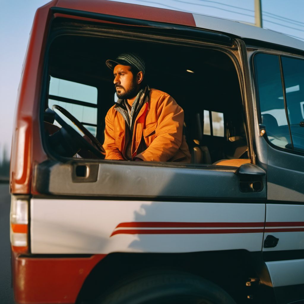 Passenger of special industrial vehicle injured in traffic accident digital illustration