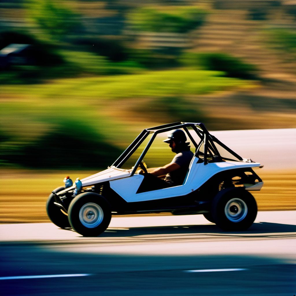 Passenger of dune buggy injured in nontraffic accident digital illustration