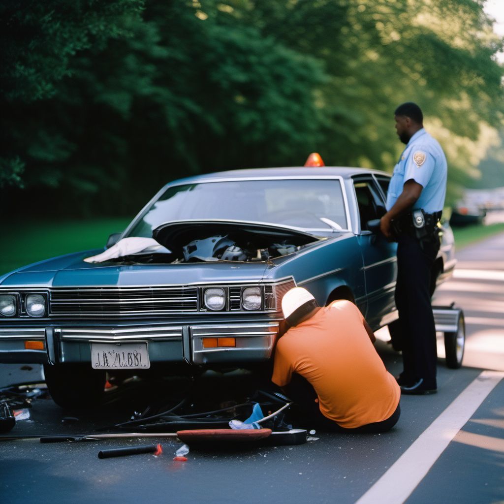 Person injured in unspecified motor-vehicle accident, nontraffic digital illustration