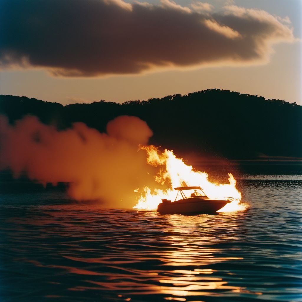 Other burn on board watercraft digital illustration