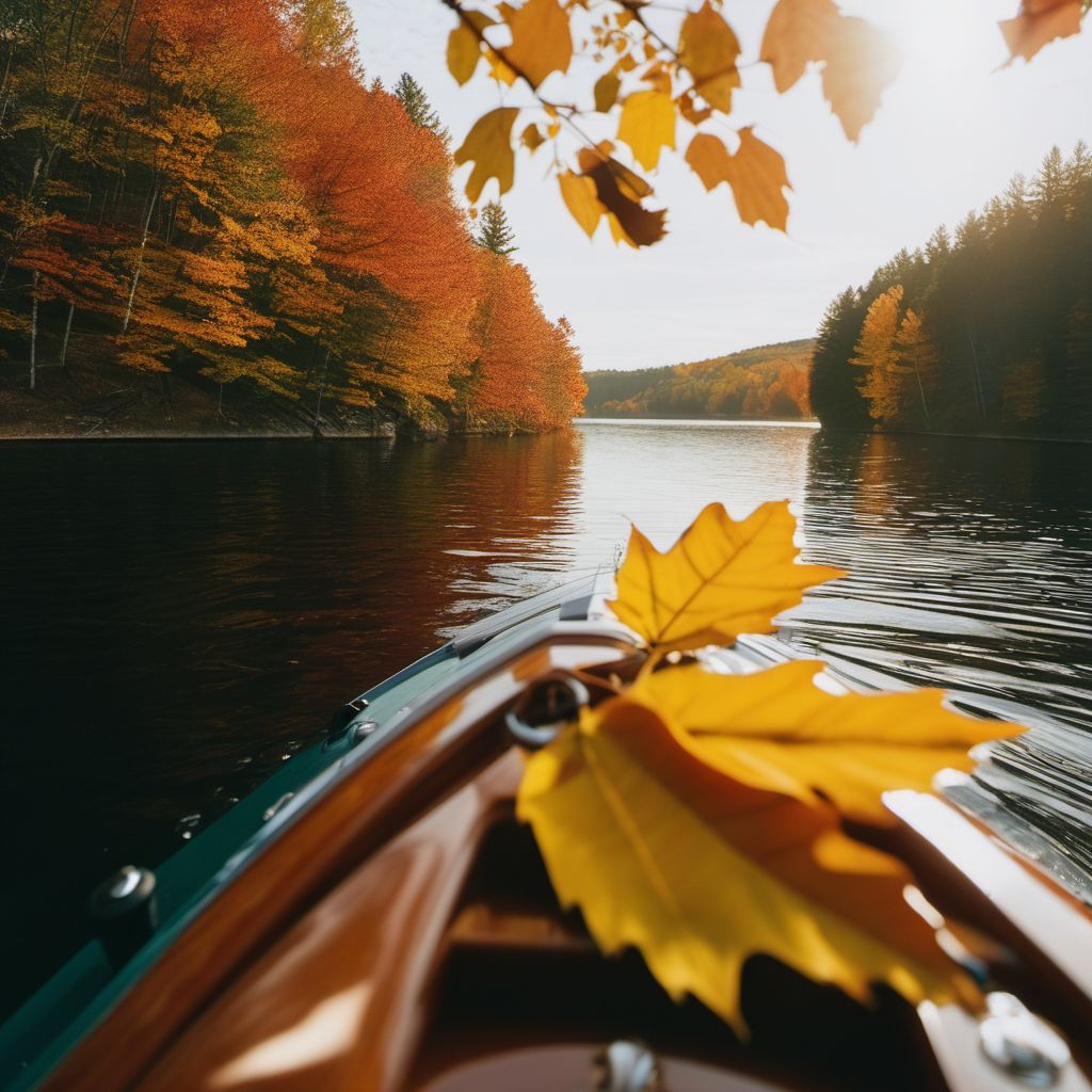 Fall on board watercraft digital illustration