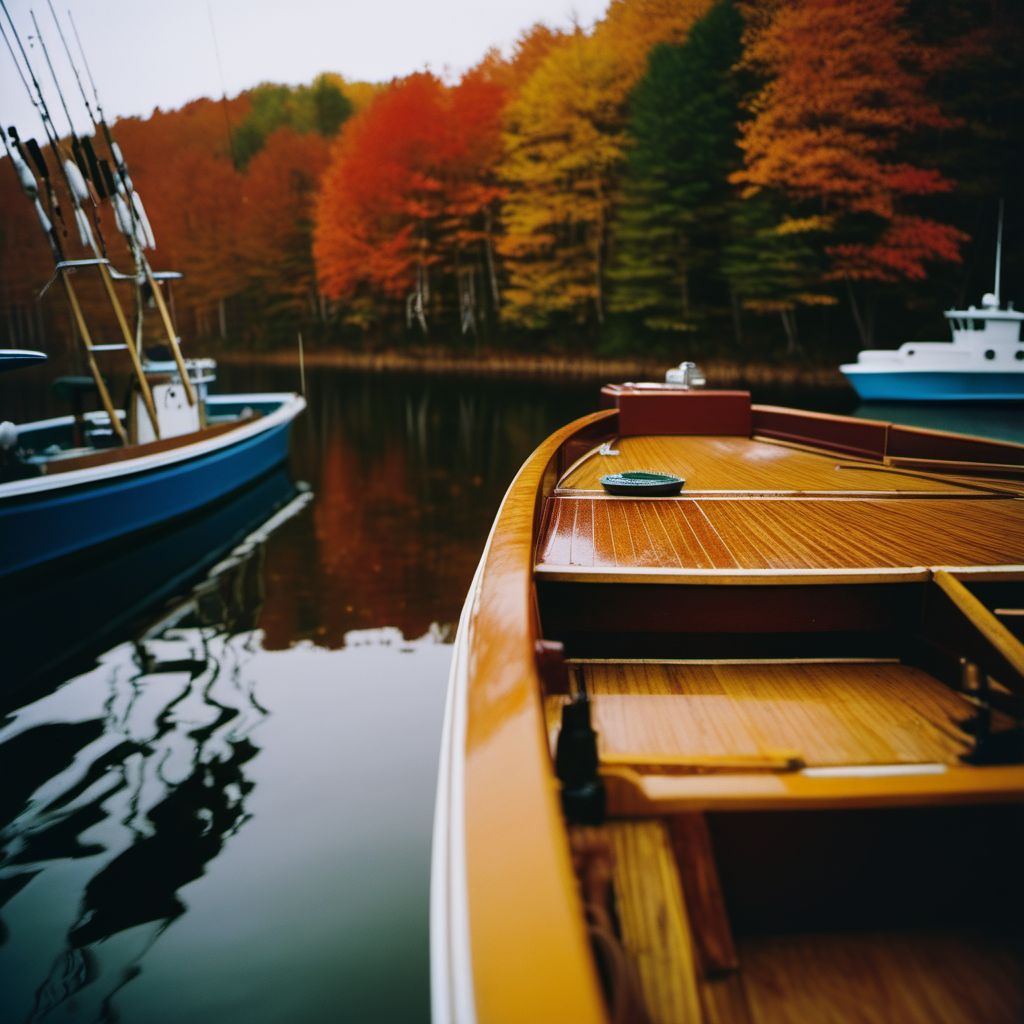 Fall on board fishing boat digital illustration