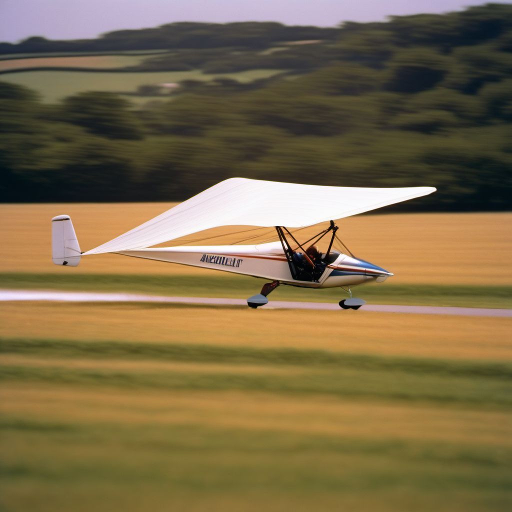 Unspecified ultralight, microlight or powered-glider accident injuring occupant digital illustration