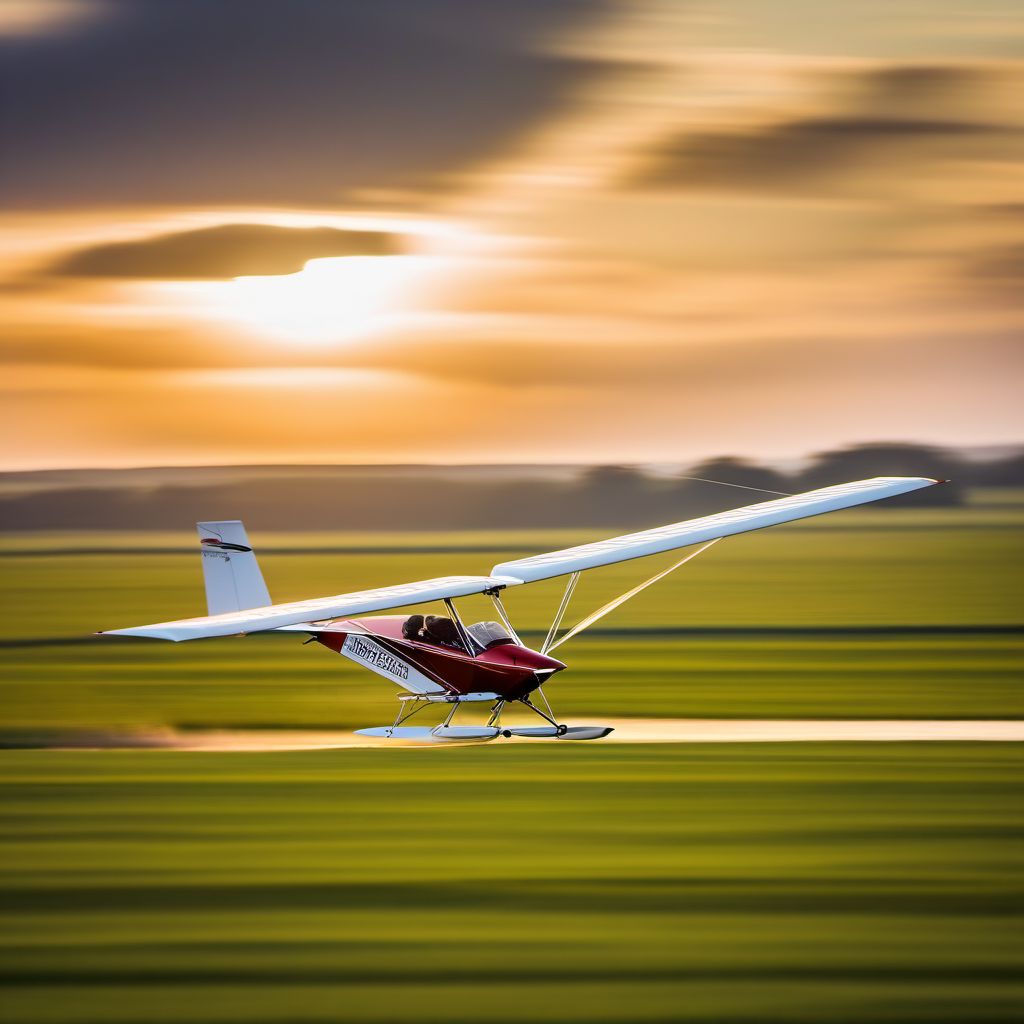 Forced landing of ultralight, microlight or powered-glider injuring occupant digital illustration