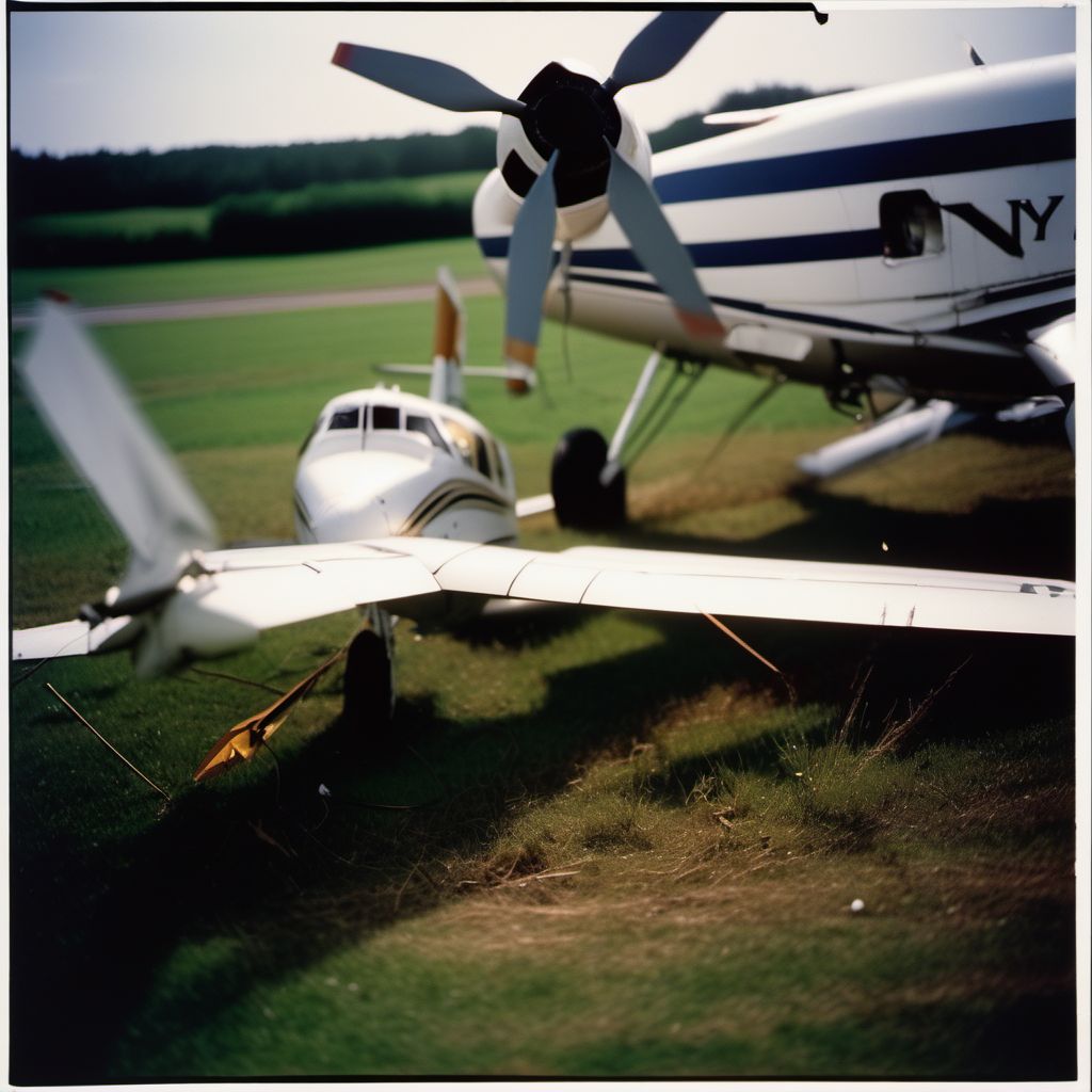 Other powered aircraft accidents injuring occupant digital illustration