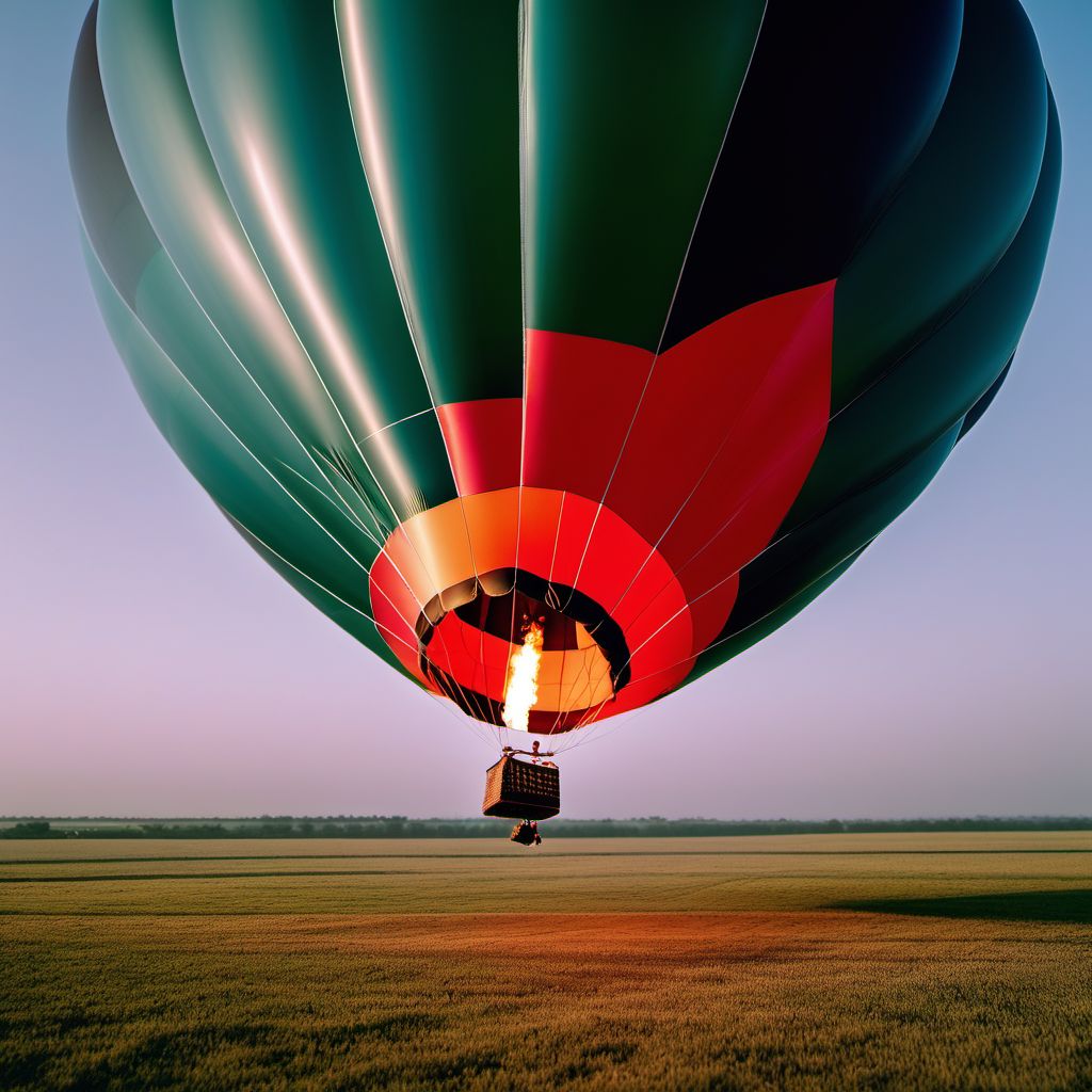 Forced landing of balloon injuring occupant digital illustration