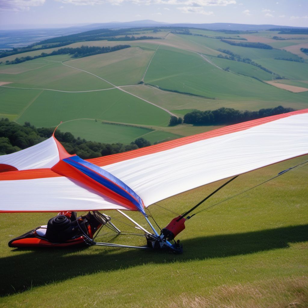 Other hang-glider accident injuring occupant digital illustration