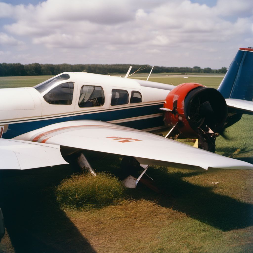 Unspecified nonpowered-aircraft accident injuring occupant digital illustration