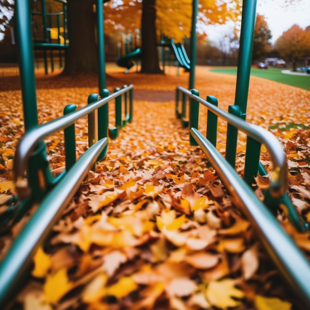 Fall on and from playground equipment digital illustration