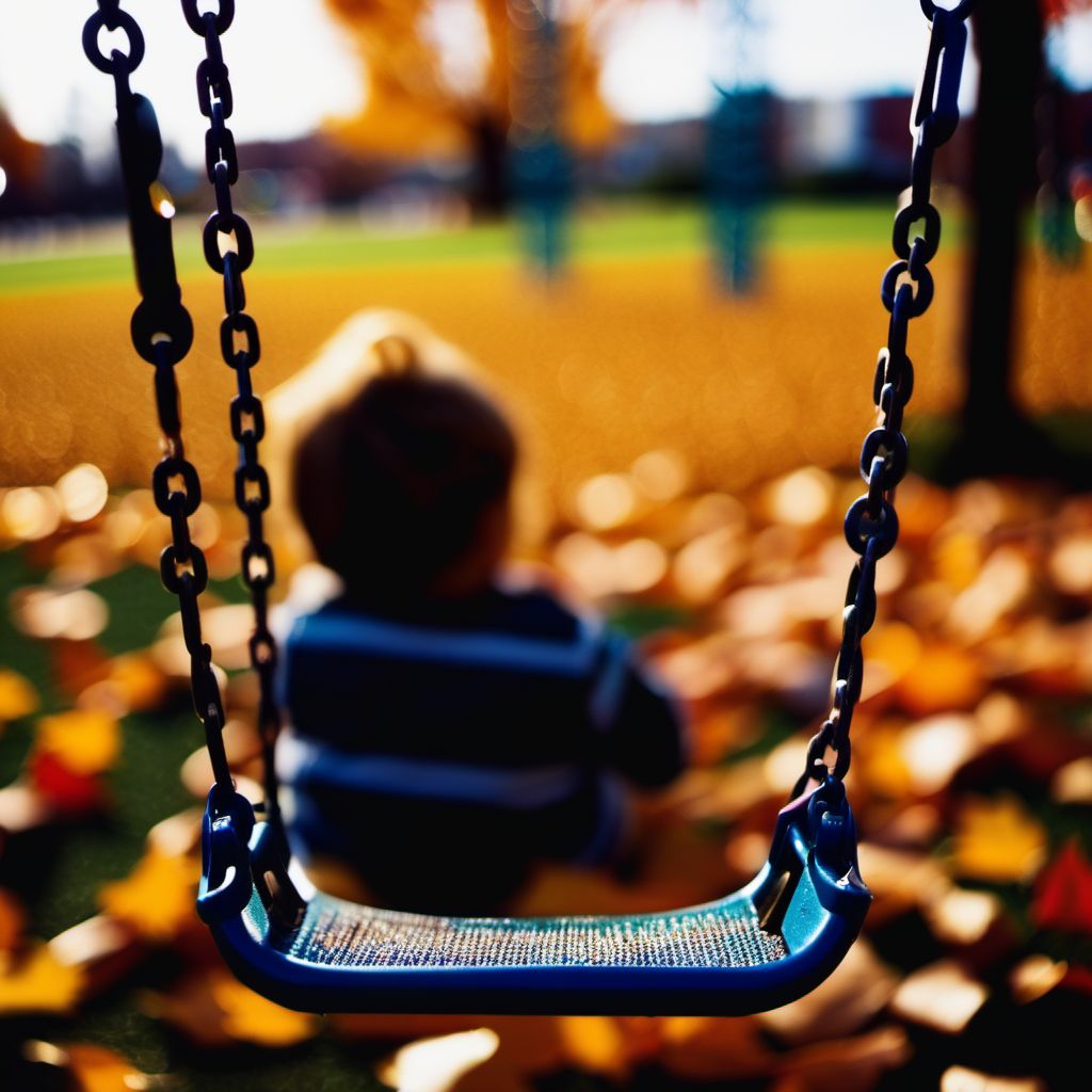 Fall from playground swing digital illustration