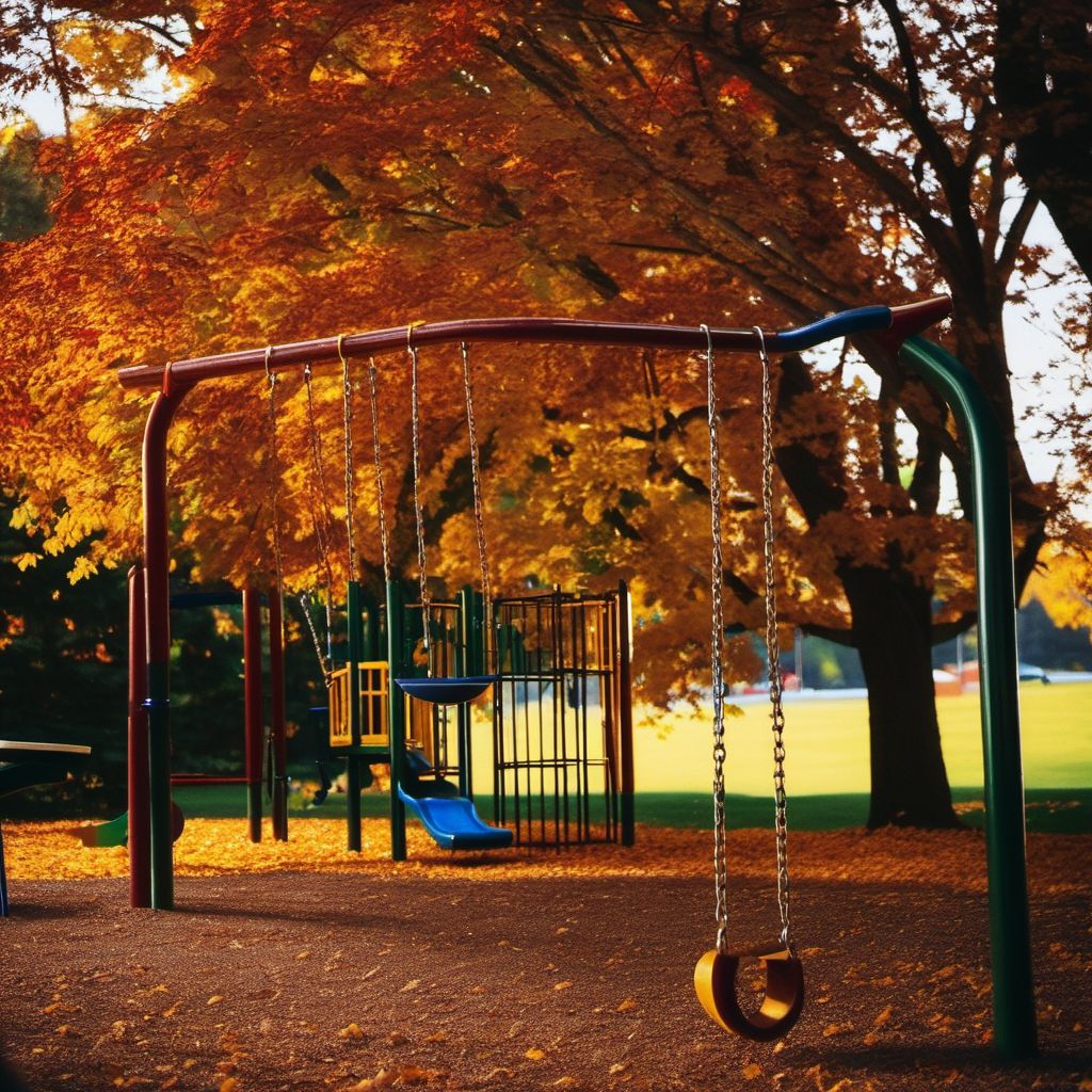 Fall on or from other playground equipment digital illustration