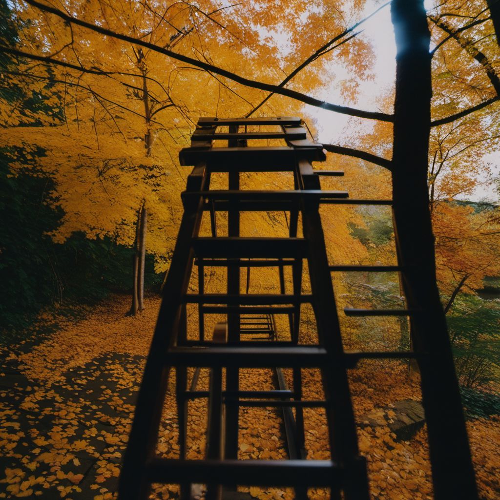 Fall on and from ladder digital illustration