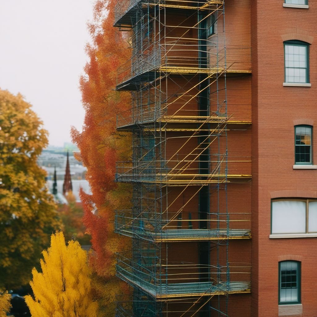 Fall on and from scaffolding digital illustration