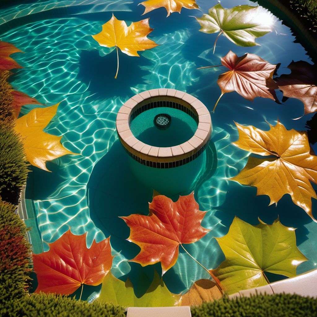 Fall into swimming pool digital illustration