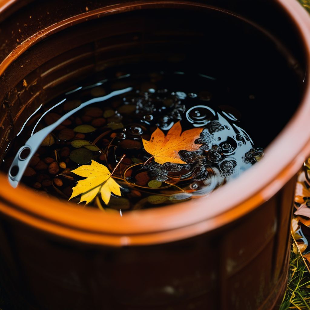 Fall in (into) bucket of water digital illustration