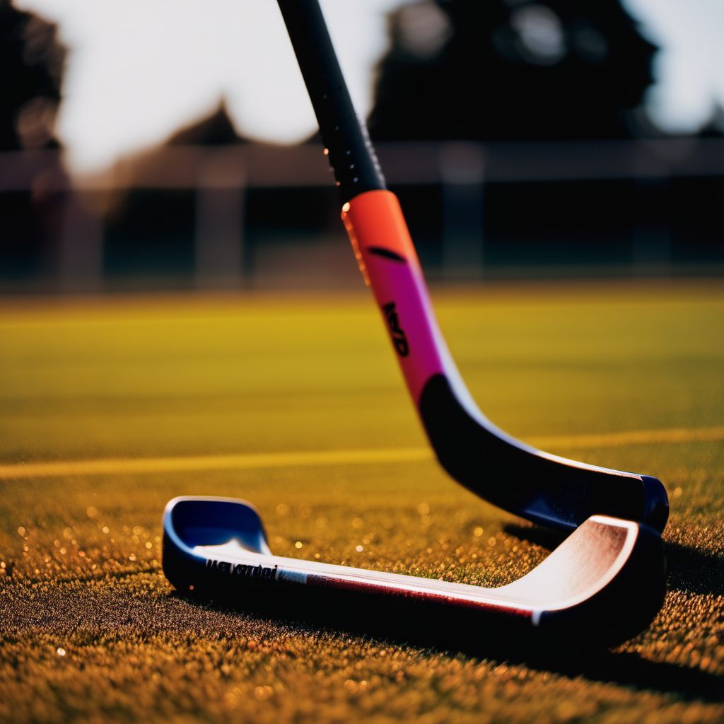 Struck by field hockey stick digital illustration