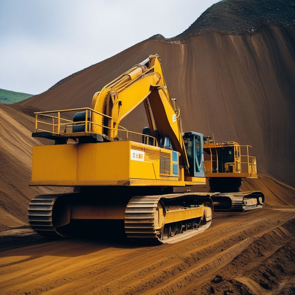 Contact with mining and earth-drilling machinery digital illustration