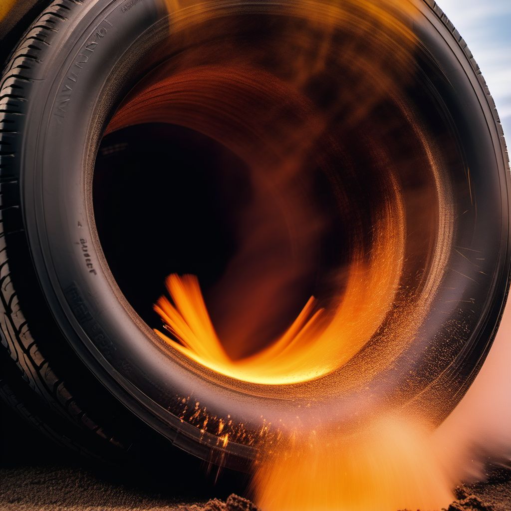 Explosion and rupture of other pressurized tire, pipe or hose digital illustration