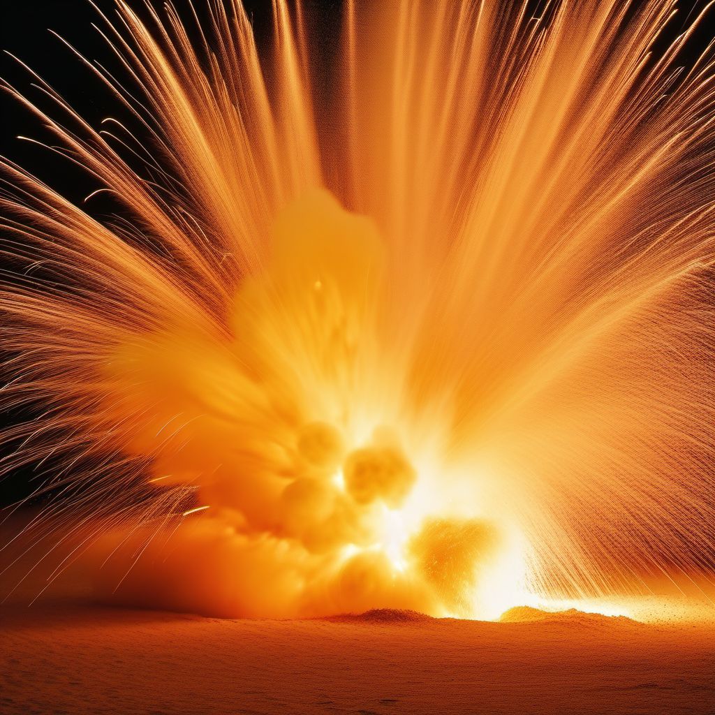 Explosion of blasting material digital illustration