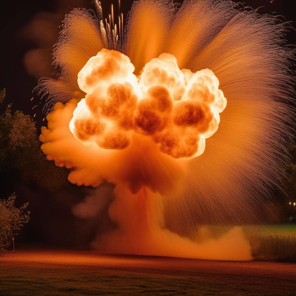 Explosion of explosive gases digital illustration