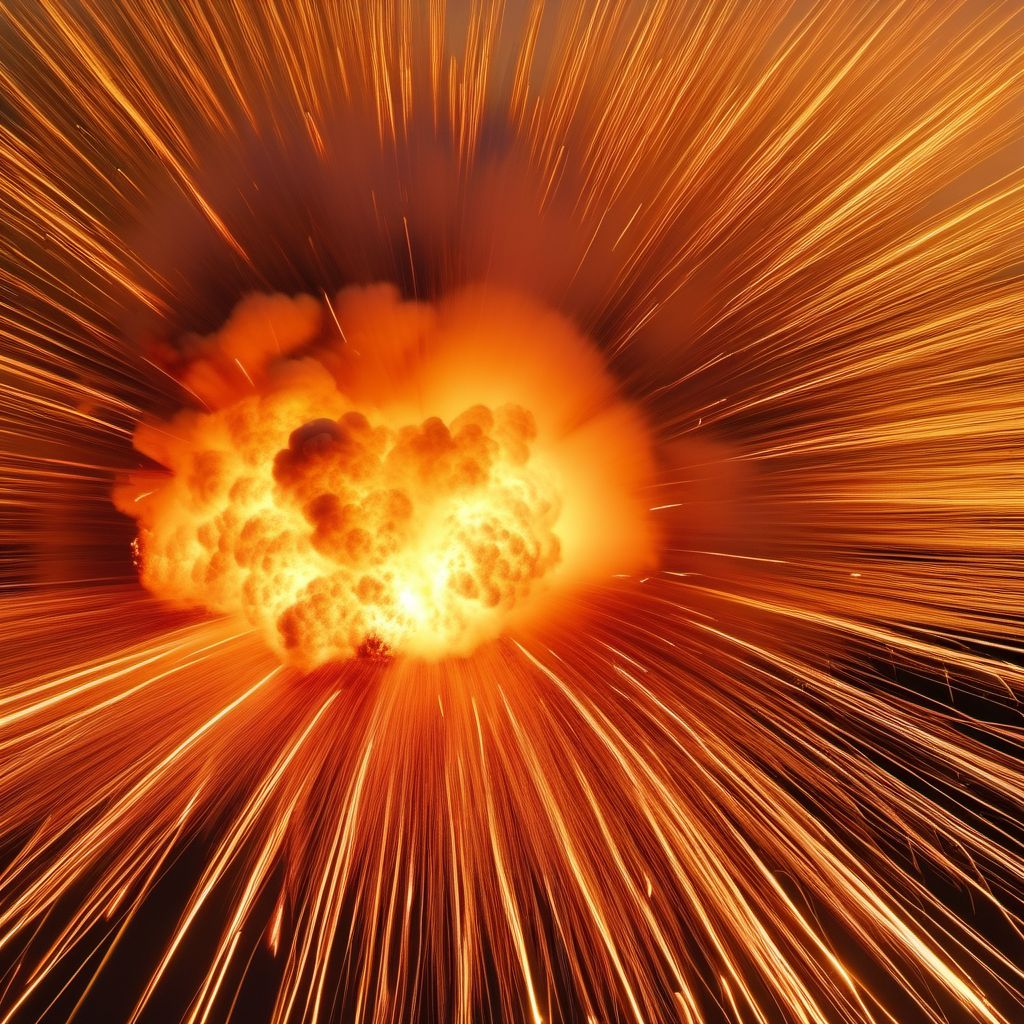 Explosion of other specified explosive materials digital illustration