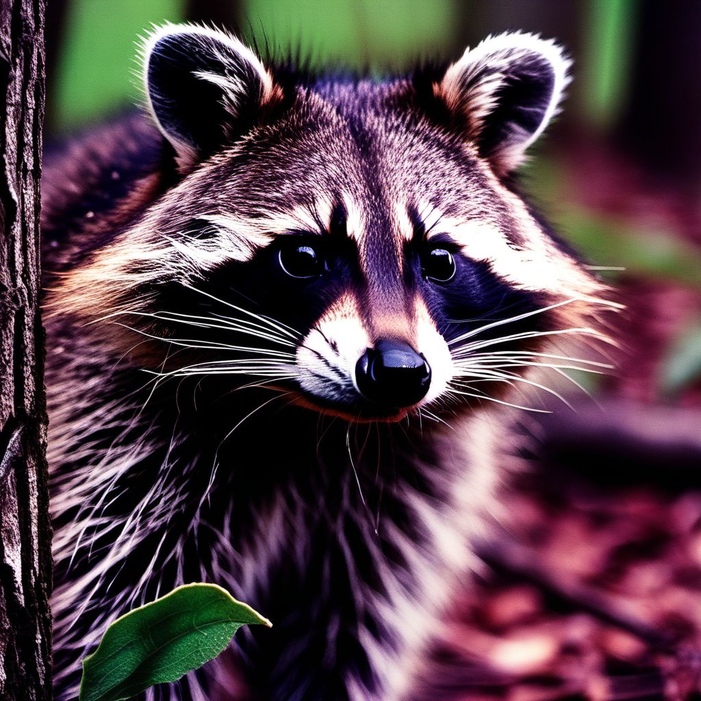 Bitten by raccoon digital illustration