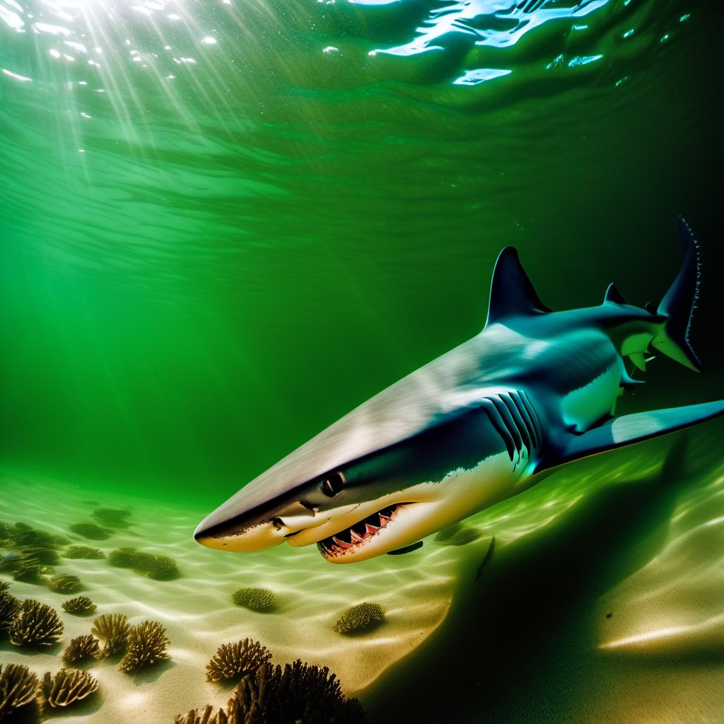 Other contact with shark digital illustration