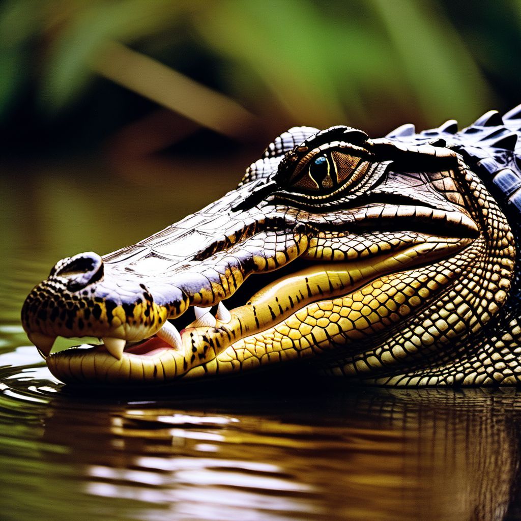 Contact with alligator digital illustration