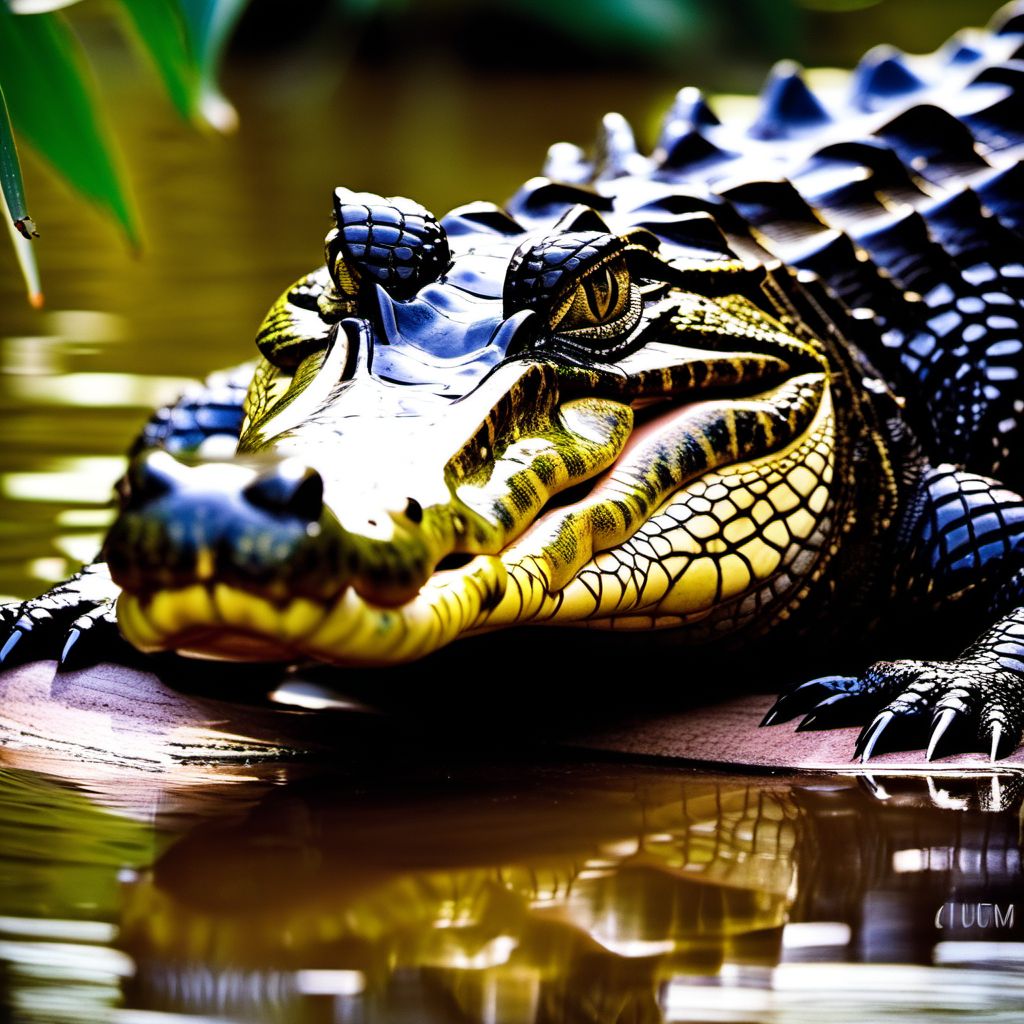 Other contact with alligator digital illustration