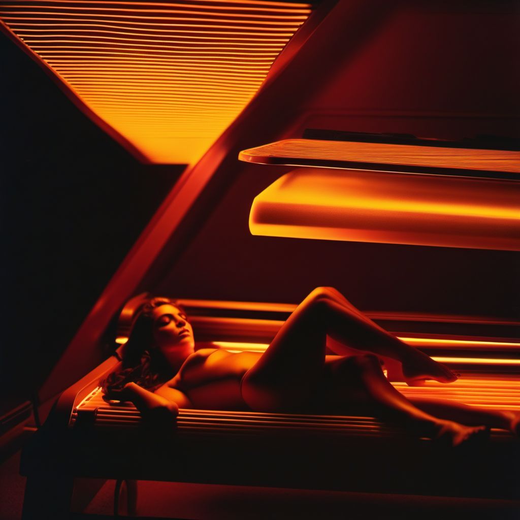 Exposure to tanning bed digital illustration