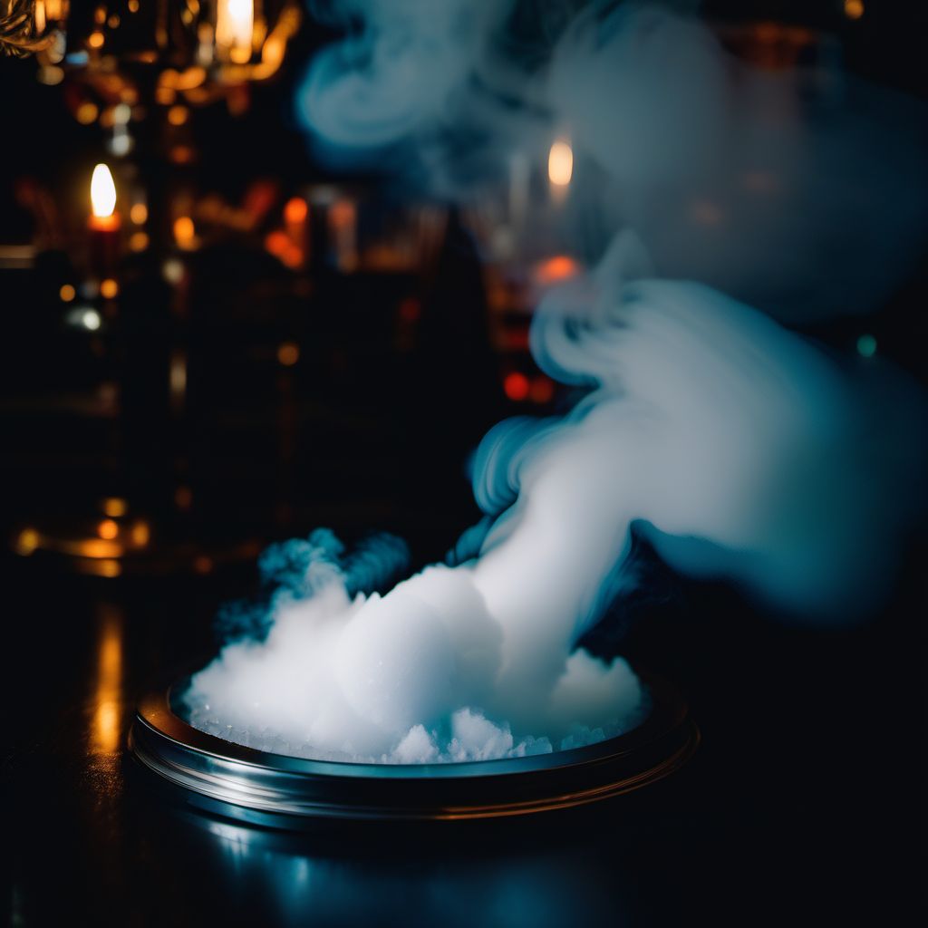 Inhalation of dry ice digital illustration