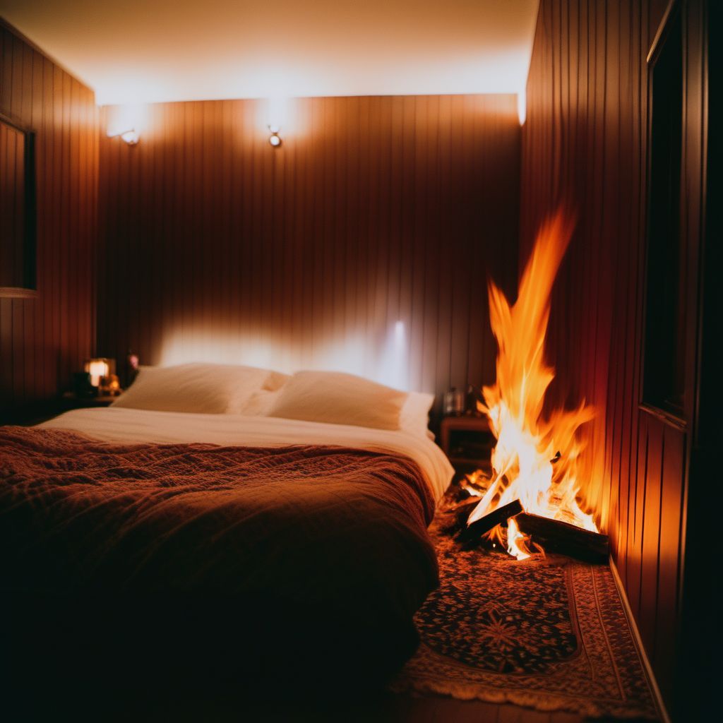 Exposure to bed fire digital illustration