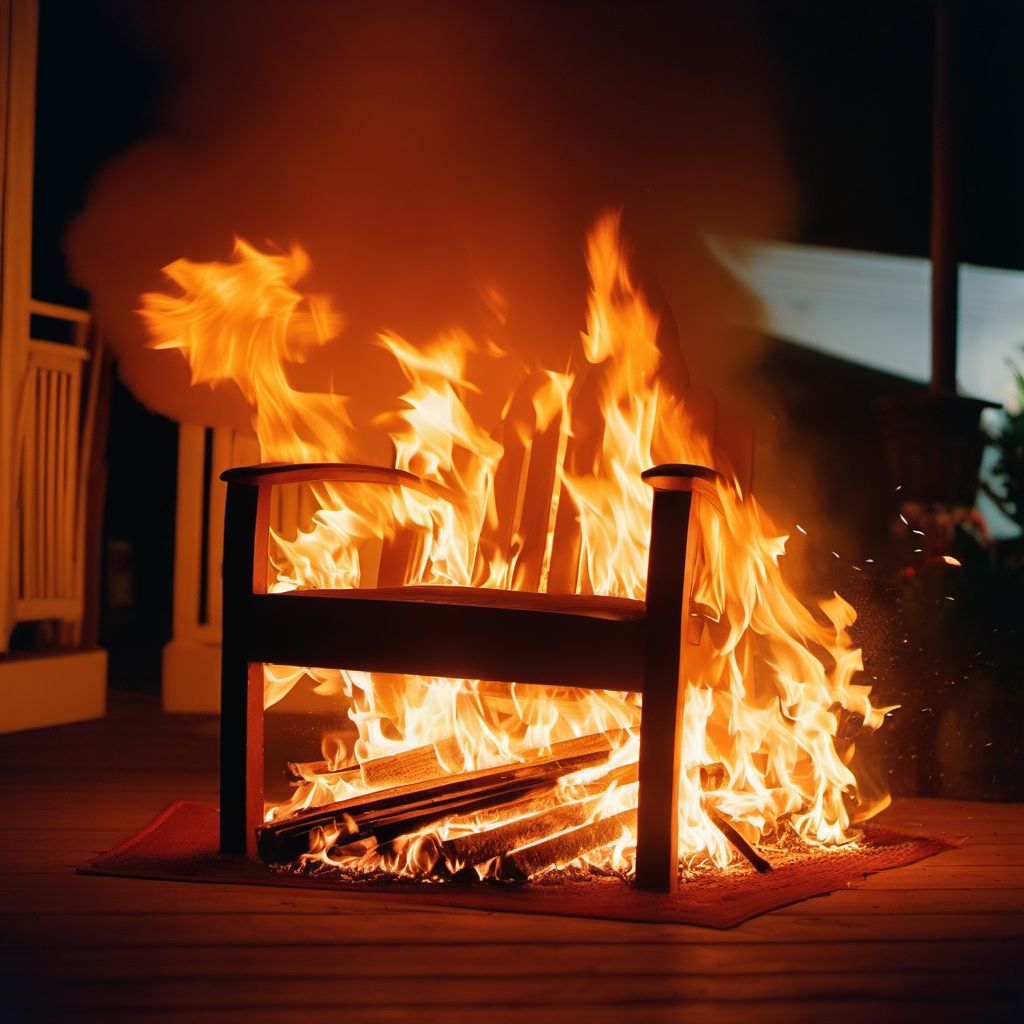 Exposure to other furniture fire digital illustration