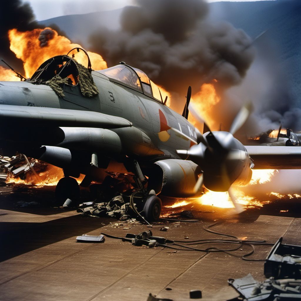 War operations involving other destruction of aircraft digital illustration