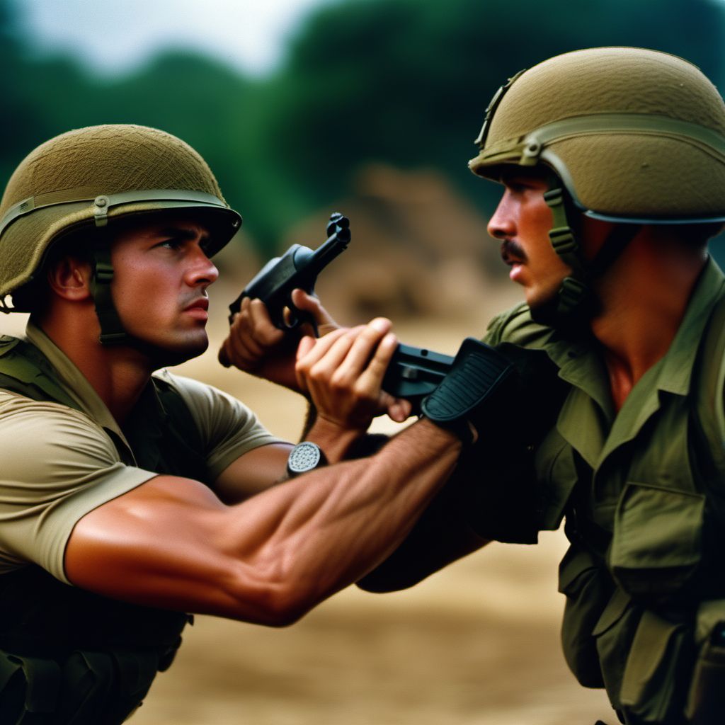 War operations involving unarmed hand to hand combat, civilian digital illustration