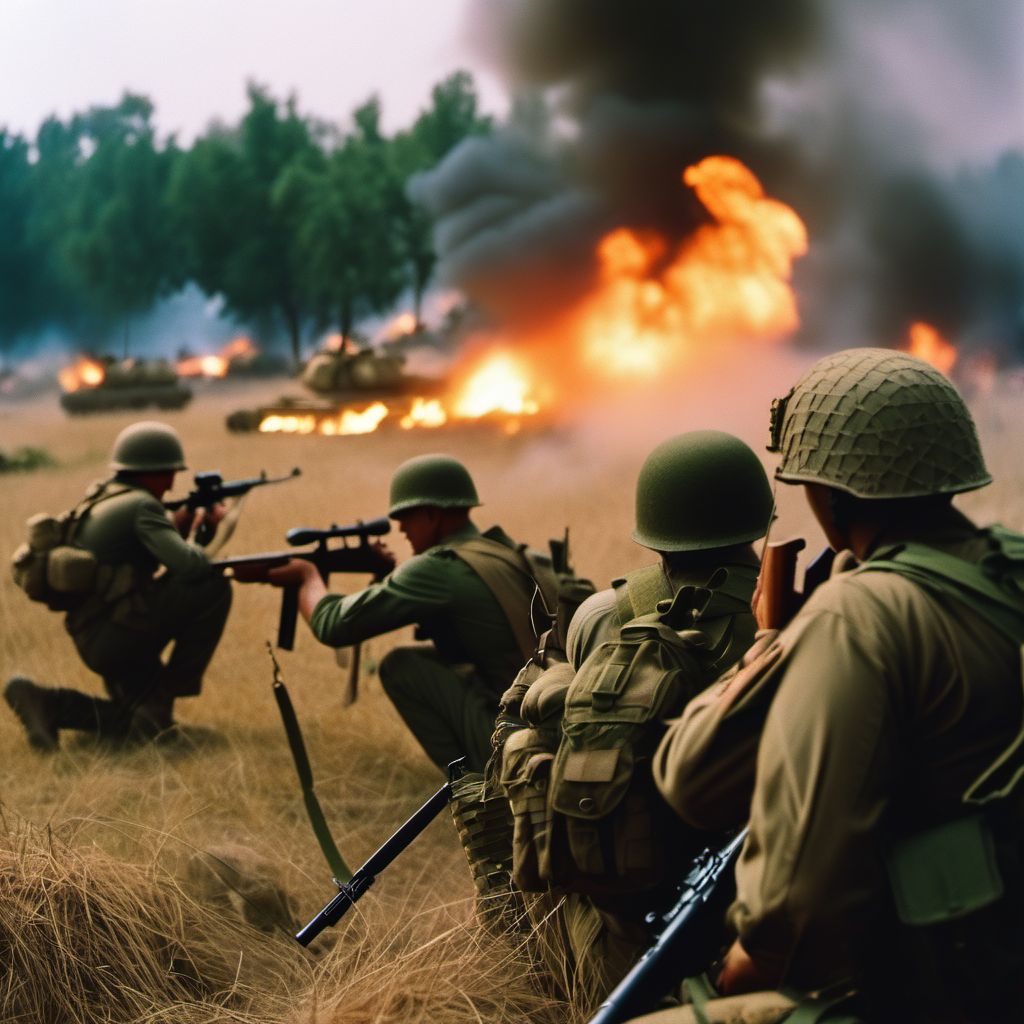 War operations involving friendly fire digital illustration