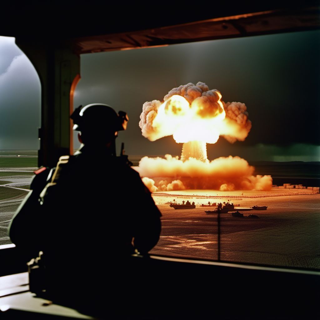 Military operations involving unspecified effect of nuclear weapon digital illustration