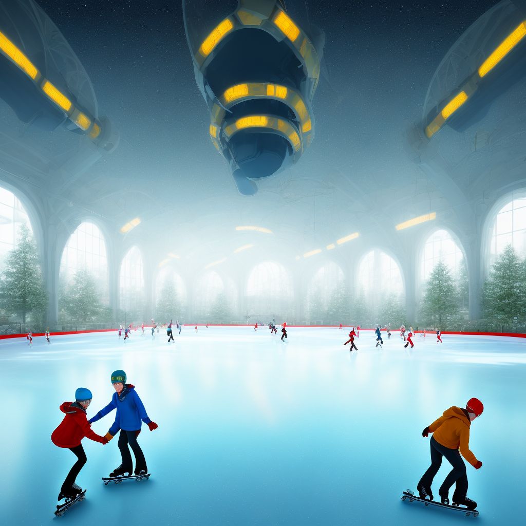 Skating rink as the place of occurrence of the external cause digital illustration