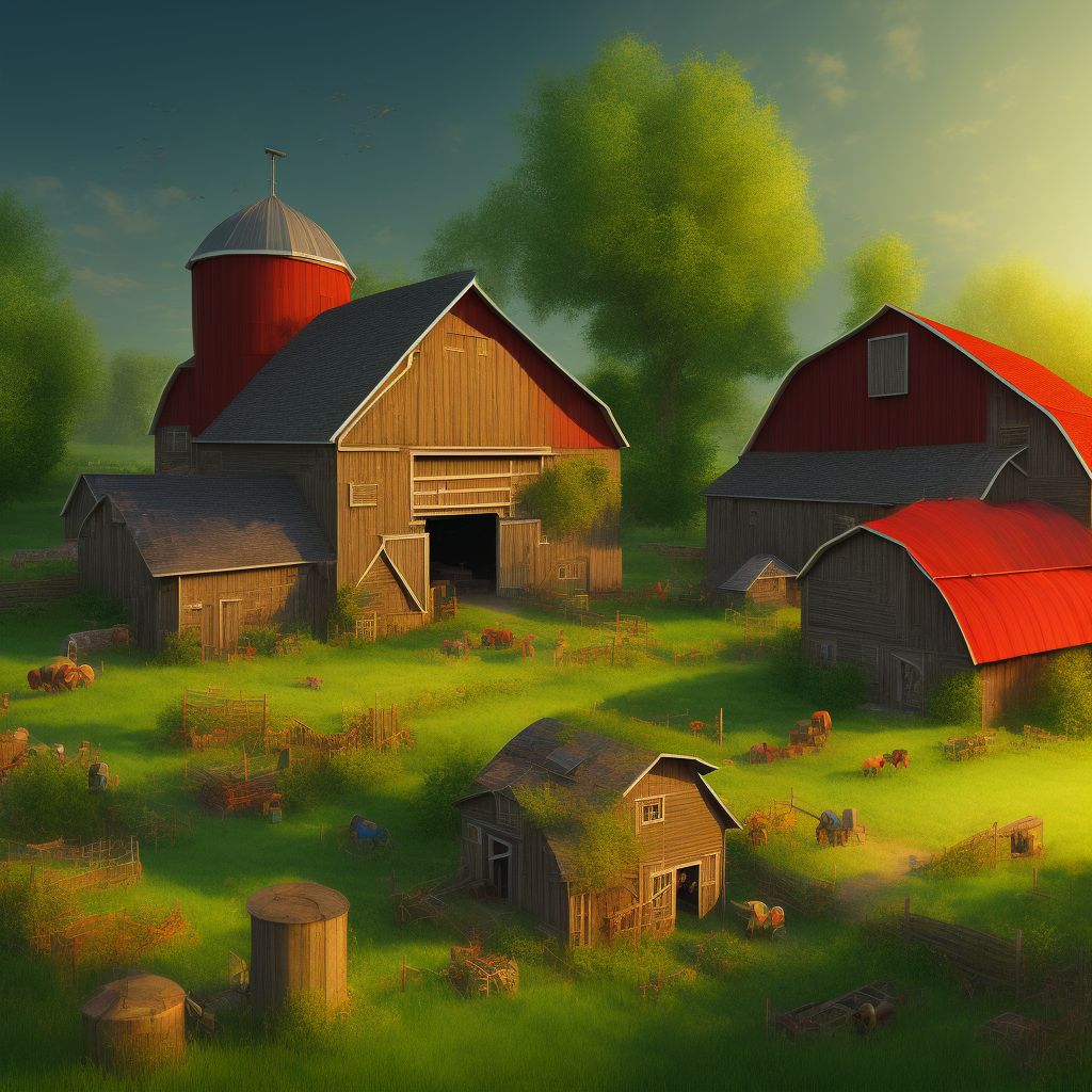 Farm as the place of occurrence of the external cause digital illustration