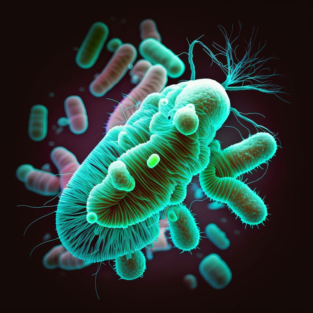 Salmonella enteritis digital illustration