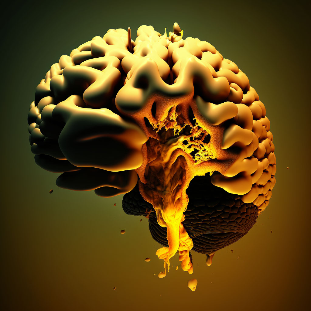 Amebic brain abscess digital illustration