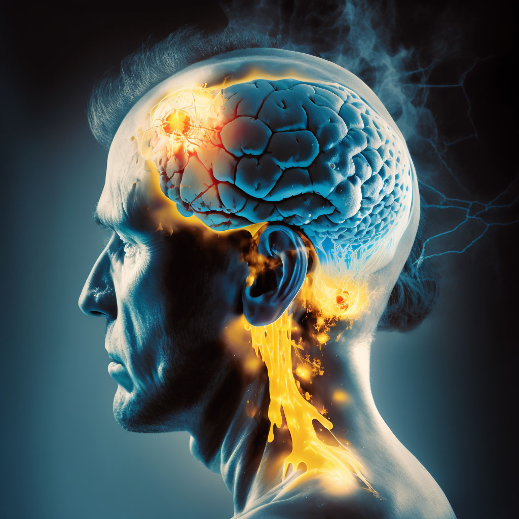 Tuberculous neuritis digital illustration